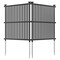 Black 55" Tall PVC Fence Panels with Metal Anchors Perfect for AC Cover or Trash Garden Use
